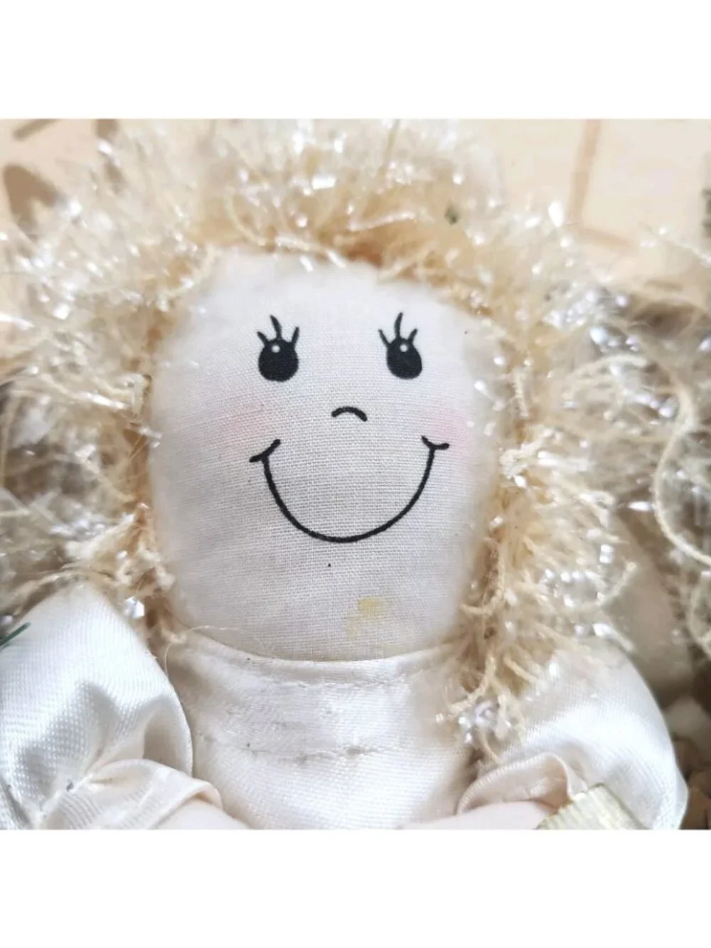 Angel Plush Doll Christmas Noel Wreath Sign Holiday Decor Handmade Decor